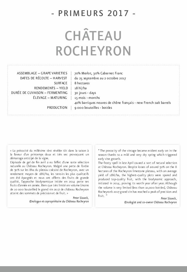 Château Rocheyron 2017 En Primeur