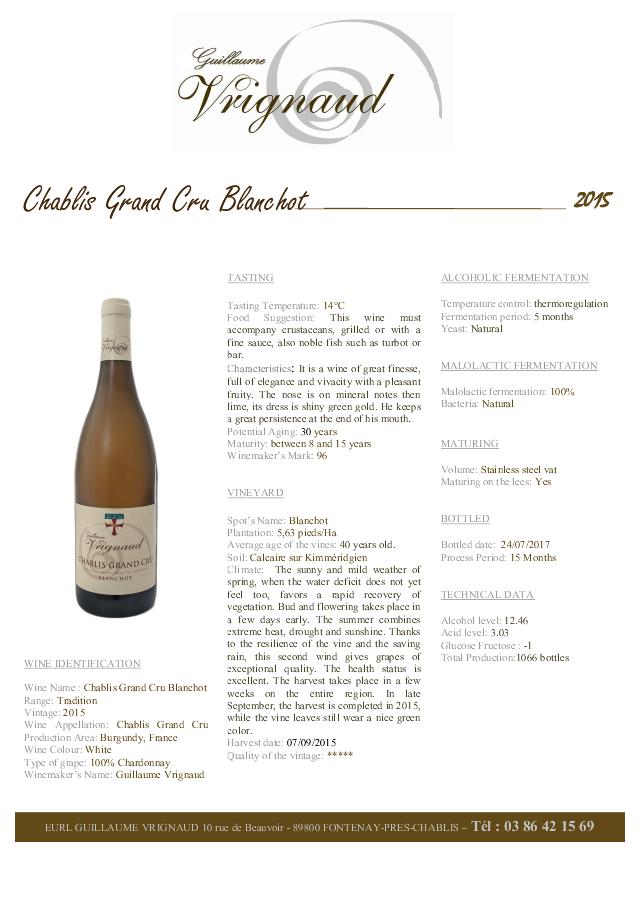 Chablis Grand Cru Blanchot 2015