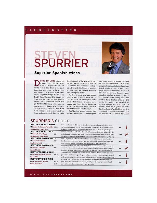 Steven Spurrier - Spanish wines 