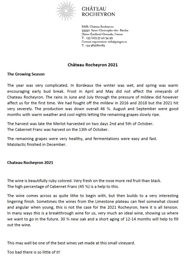 Château Rocheyron 2021